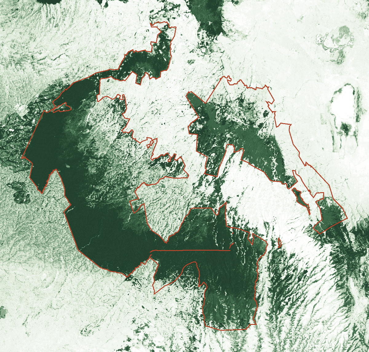 Mau Forest Complex boundary over tree cover